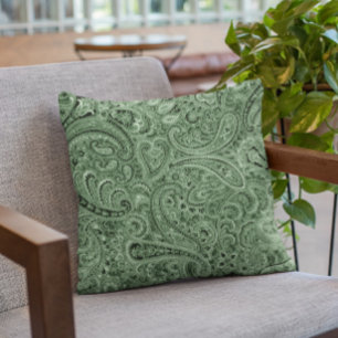 Green Tones floral Paisley Muster Kissen