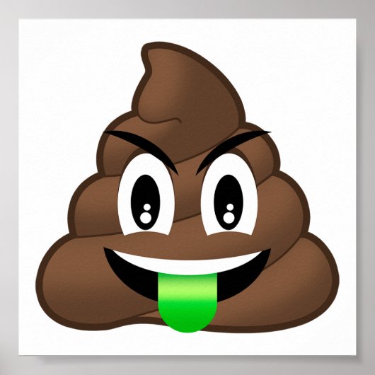 Green Tongue Crazy Kackte Emoji Poster (Vorne)
