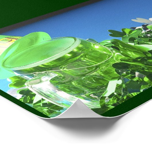 Green Top Hat & Green Beer - Poster (Ecke)