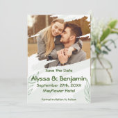 Green Torn Foto Save The Date (Stehend Vorderseite)