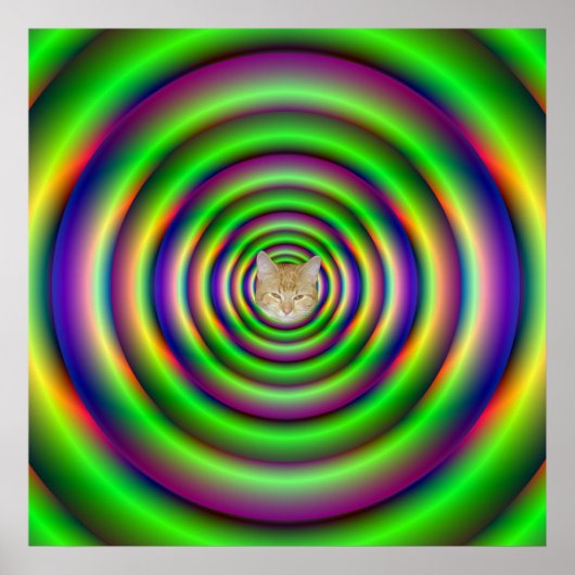 Green Torus Tunnel Poster + Katze (Vorne)