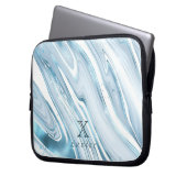 Green Tosca Marmor benutzerdefinierbar Laptopschutzhülle (Vorderseite Links)