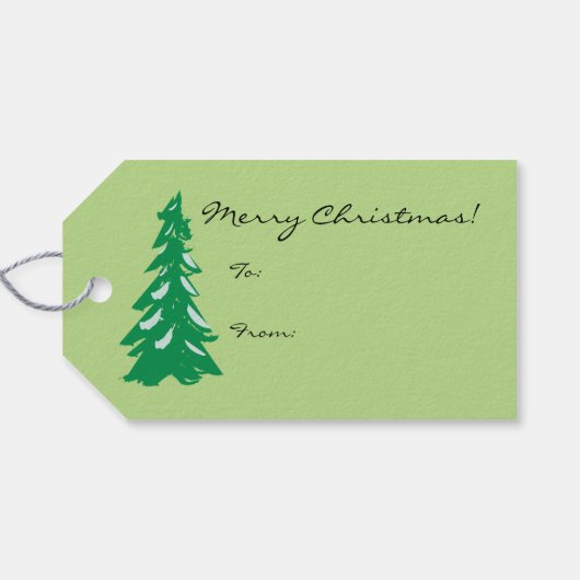 Green Tractor & Barn Weihnachtsmarke Geschenkanhänger (Rückseite Horizontal)