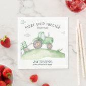 Green Tractor birthday napkins Serviette (Beispiel)