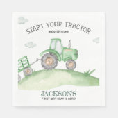 Green Tractor birthday napkins Serviette (Vorderseite)
