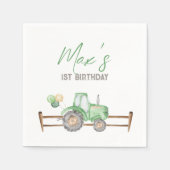 Green Tractor Birthday Napkins Serviette (Vorderseite)