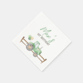 Green Tractor Birthday Napkins Serviette (Ecke)
