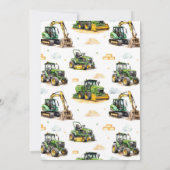 Green Tractor Birthday Party Einladung (Rückseite)