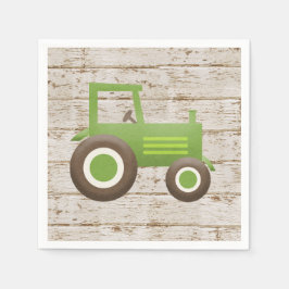 Green Tractor Farm Baby Shower Boy Serviette