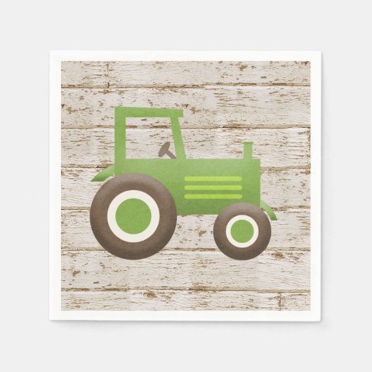 Green Tractor Farm Baby Shower Boy Serviette (Vorderseite)