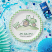 Green Tractor Farm birthday paper plates Pappteller (Party)