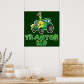 Green Tractor Kid Poster (Küche)
