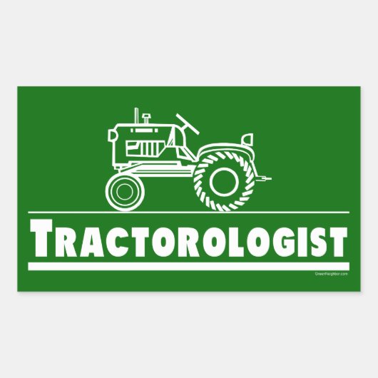 Green Tractor Ologist Rechteckiger Aufkleber (Vorderseite)