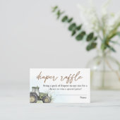 Green Tractor Ranch Farm Diaper Raffelfarben Begleitkarte (Stehend Vorderseite)