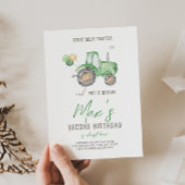 Green Tractor Thema Geburtstag Einladung