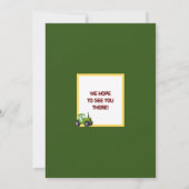 Green Tractor 🚜 Trucks ThemenGeburtstagspartei Einladung (Rückseite)