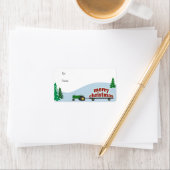 Green Tractor Weihnachtsgeschenk-Label Adressaufkleber (Insitu)