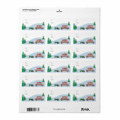 Green Tractor Weihnachtsgeschenk-Label Adressaufkleber (Vorne)