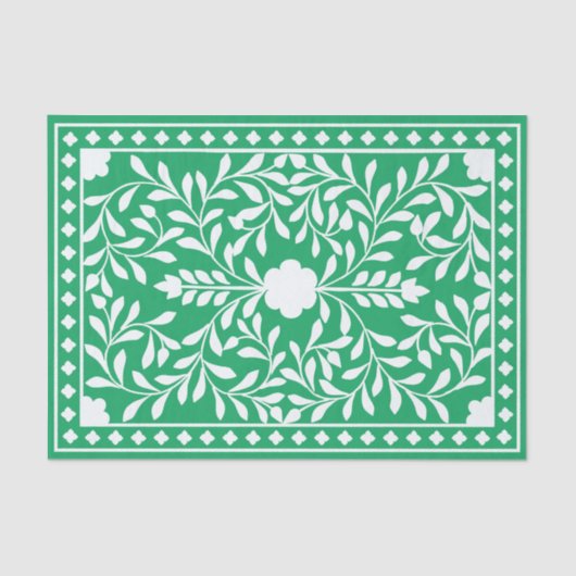 Green Traditional Bone Inlay Decoupage Paper  Seidenpapier (Vorderseite)