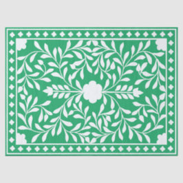 Green Traditional Bone Inlay Decoupage Paper Seidenpapier
