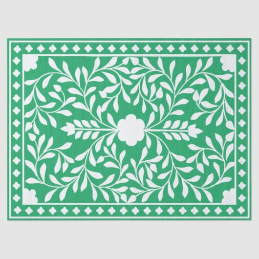 Green Traditional Bone Inlay Decoupage Paper Seidenpapier (Vorderseite)