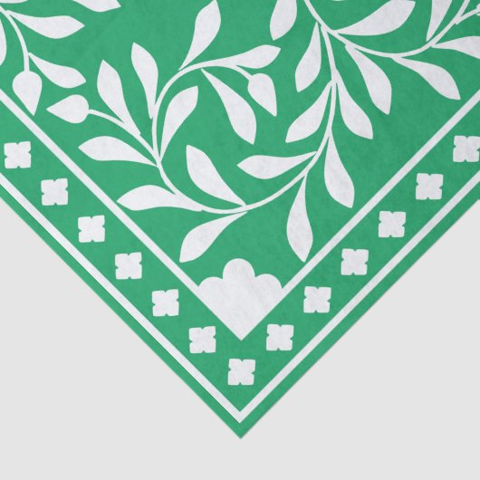 Green Traditional Bone Inlay Decoupage Paper Seidenpapier (Detail)