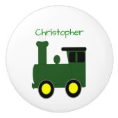 Green Train Design Personalised Keramikknauf (Vorderseite)
