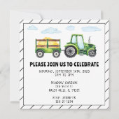 Green Traktor 2. Geburtstagskarte Einladung (Rückseite)