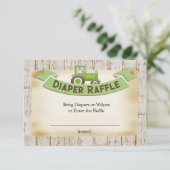 Green Traktor Baby Boy Diaper Raffekarte Begleitkarte (Stehend Vorderseite)