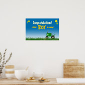 Green Traktor Baby Shower Poster: Junge Poster (Küche)