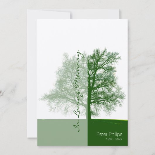 Green Tree 2 - Feier zum Lebensdenkmal Einladung (Vorderseite)