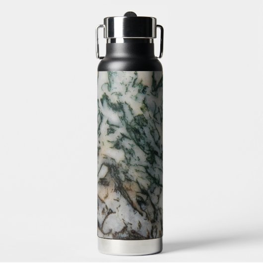 Green Tree Agate Stone Muster Trinkflasche (Vorderseite)