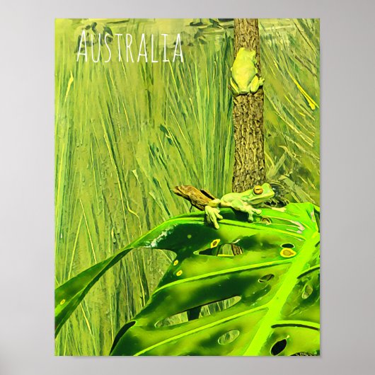 Green Tree Frog Australian Frog Poster (Vorne)
