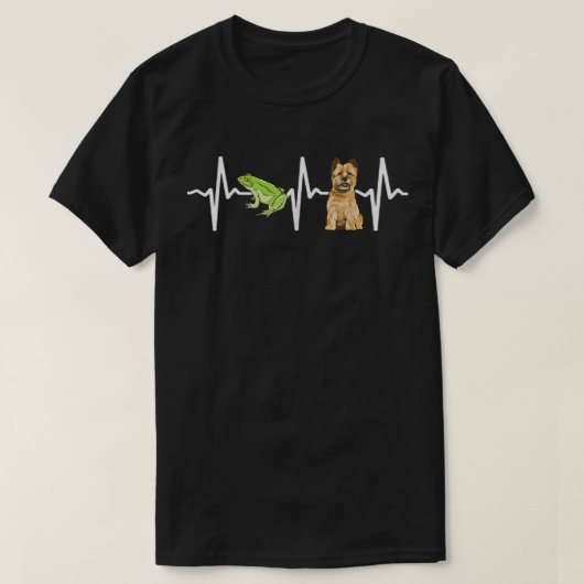 Green Tree Frog Cairn Terrier Heartbeat Dog Lover T-Shirt (Design vorne)