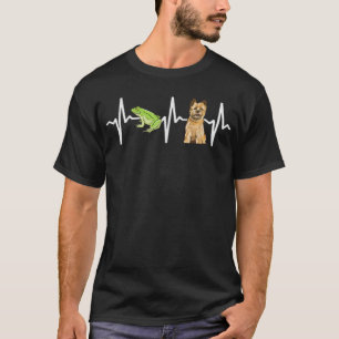 Green Tree Frog Cairn Terrier Heartbeat Dog Lover T-Shirt