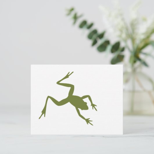 Green Tree Frog Illustration Postkarte (Stehend Vorderseite)