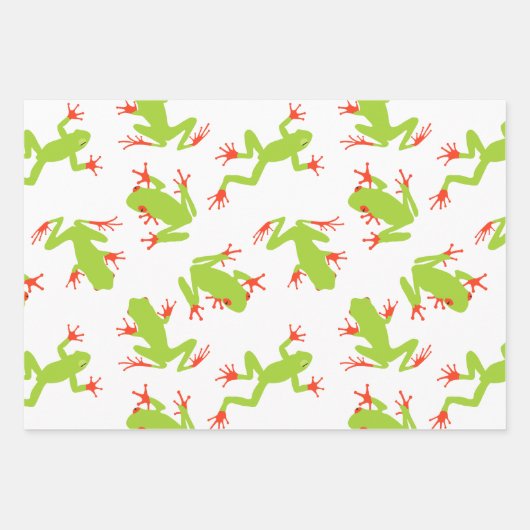 Green Tree Frog Muster Geschenkpapier Set (Vorderseite 2)