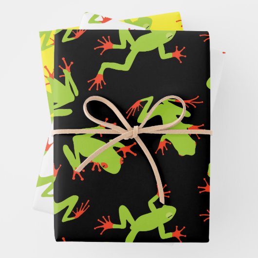 Green Tree Frog Muster Geschenkpapier Set (Beispiel)