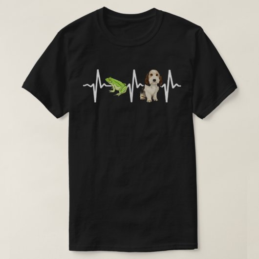 Green Tree Frog Petit Basset Griffon Vendeen Herz T-Shirt (Design vorne)