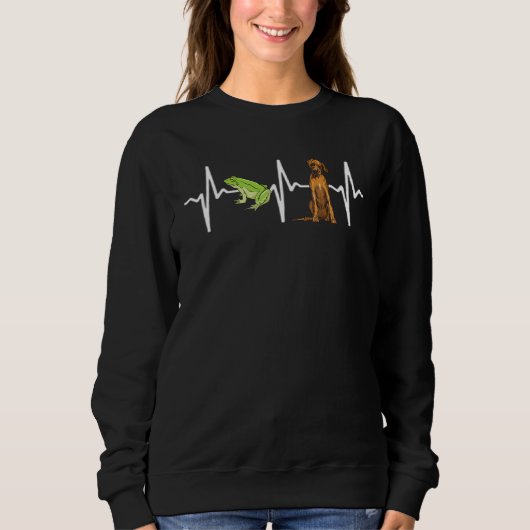 Green Tree Frog Rhodesian Ridgeback Heartbeat Dog Sweatshirt (Vorderseite)