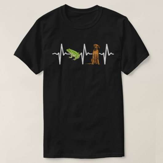 Green Tree Frog Rhodesian Ridgeback Heartbeat Dog T-Shirt (Design vorne)
