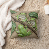 Green Tree Frogs Throw Cushion Kissen (Decke)