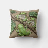 Green Tree Frogs Throw Cushion Kissen (Rückseite)