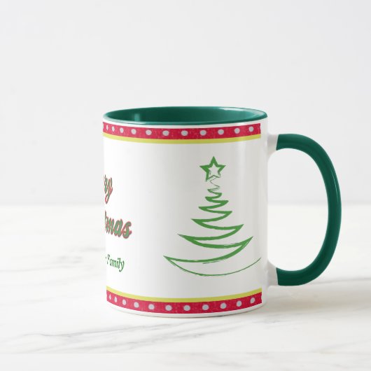 Green Tree Frohe Weihnachtsfamilie Tasse (Rechts)