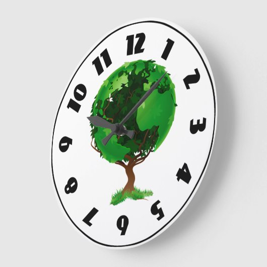 Green Tree Globe Clock Große Wanduhr (Winkel)