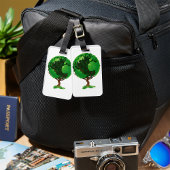 Green Tree Globe Luggage Tags Gepäckanhänger