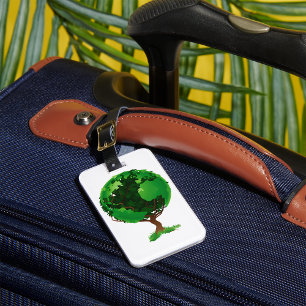 Green Tree Globe Luggage Tags Gepäckanhänger