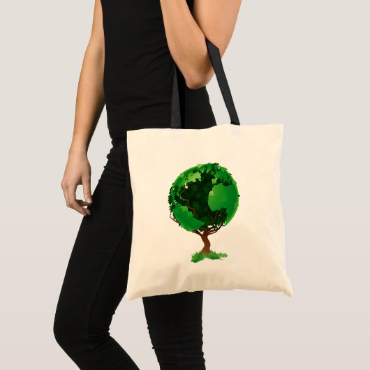 Green Tree Globe Tote Bag Tragetasche (Vorderseite (Produkt))