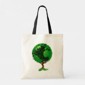 Green Tree Globe Tote Bag Tragetasche (Rückseite)