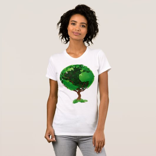 Green Tree Globe Womens T - Shirt (Vorne ganz)